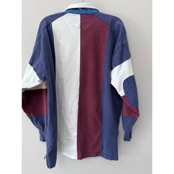 VTG Apparel Workshop Rugby Shirt Sz XXL Reinforced Elbow Y2K 80s 90s READ FLAW - Picture 5 of 8